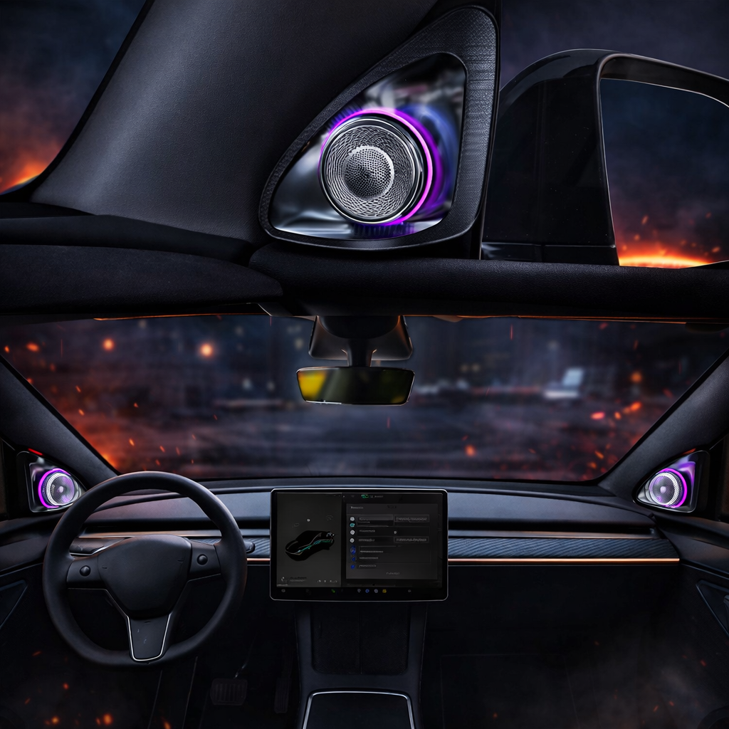 Model 3/Y 4D Rotating Horn LED Front Door Speaker