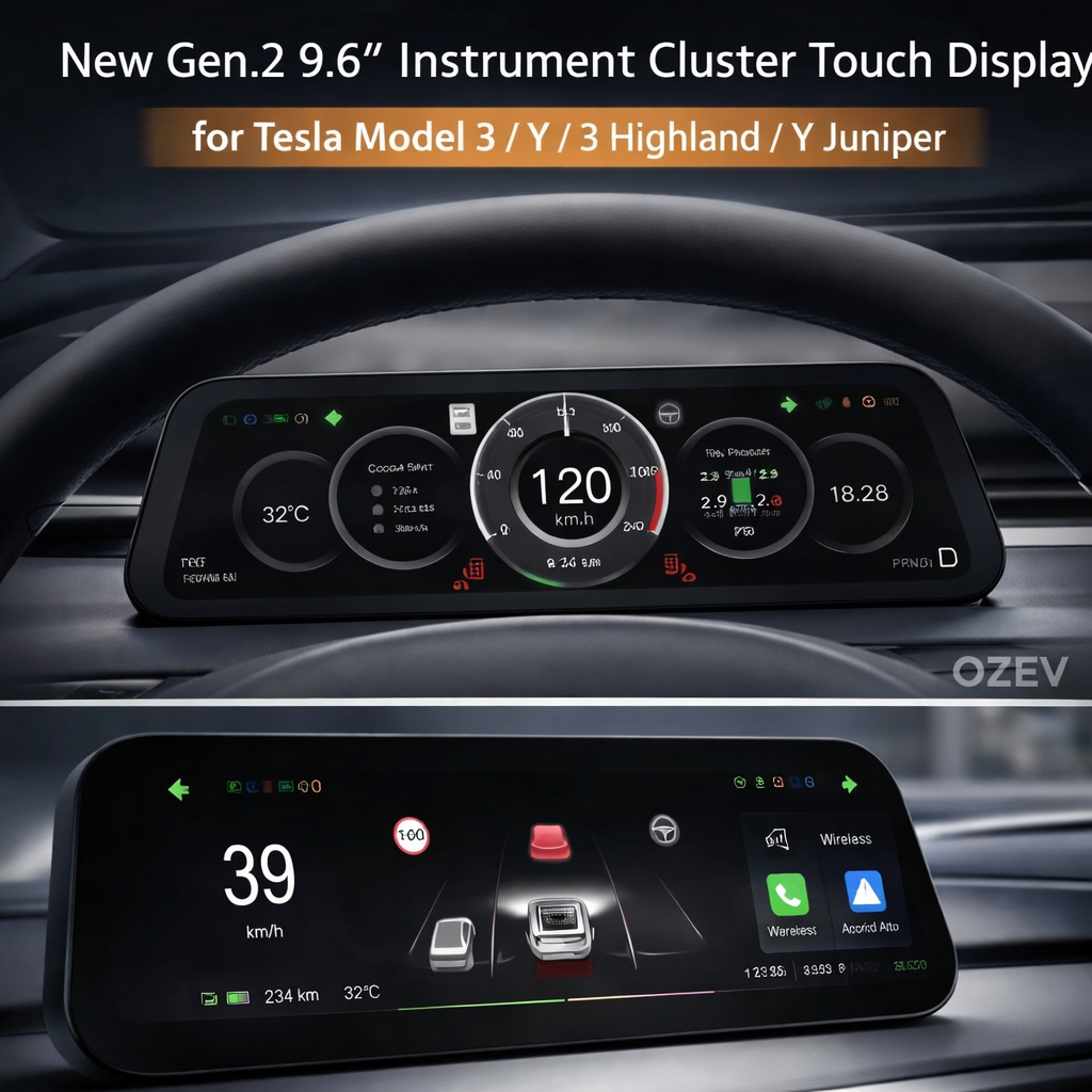 OZEV 9.6 Inch Instrument Cluster Dashboard Display for Model 3/Y