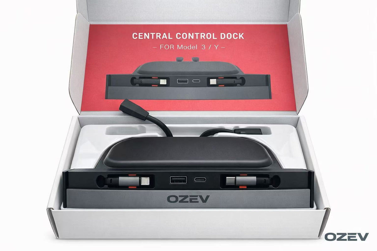 Fast-Charging GaN Center Console USB Hub Dock for Tesla Model 3/Y